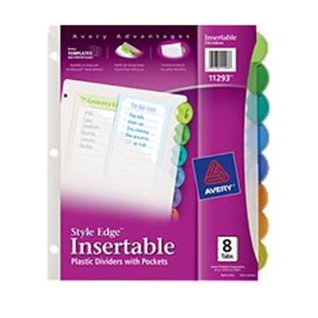 Inkinjection Style Edge Insertable Plastic Dividers With Pockets, 8-Tab Set IN22351